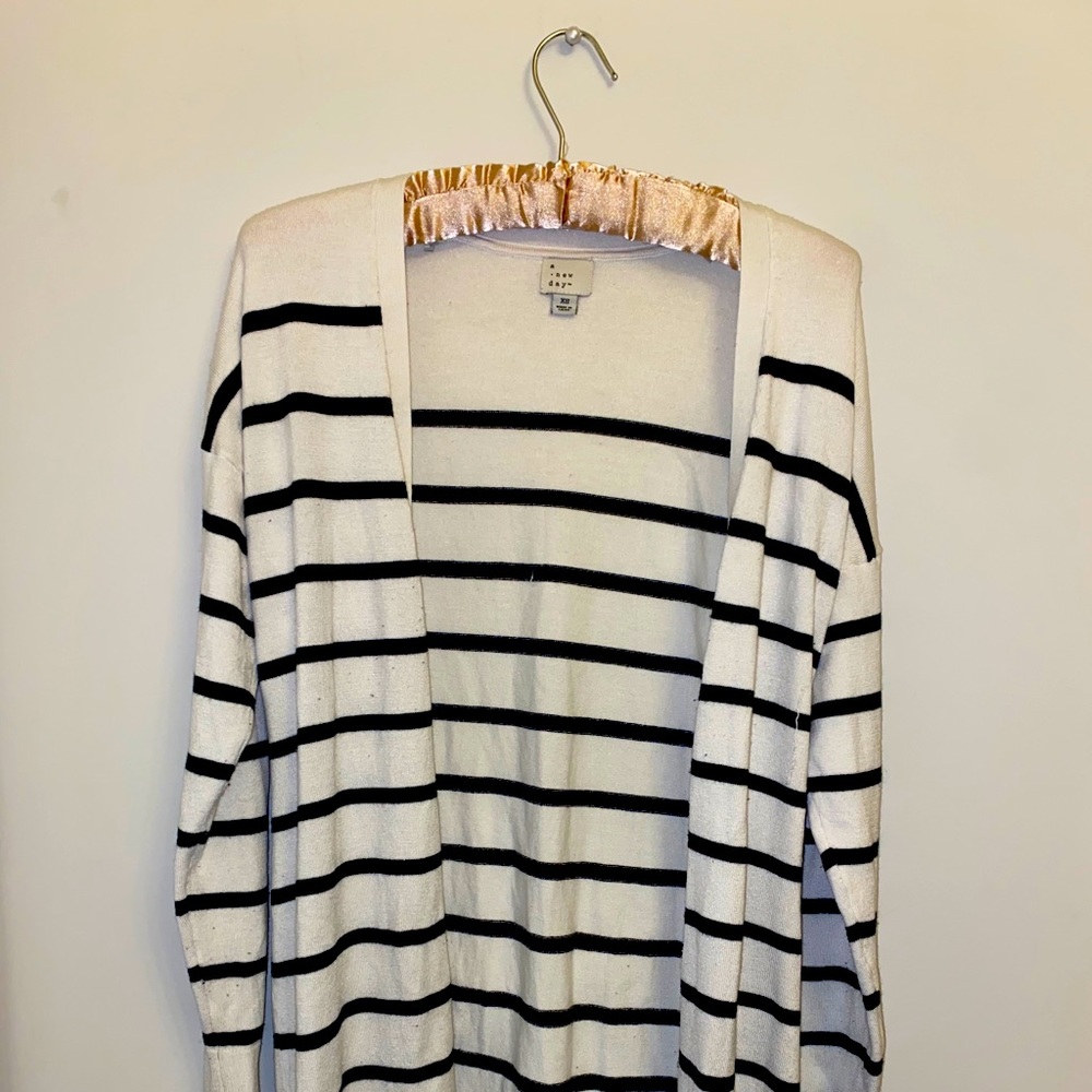 Black and White Stripped Cardigan